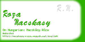 roza macskasy business card